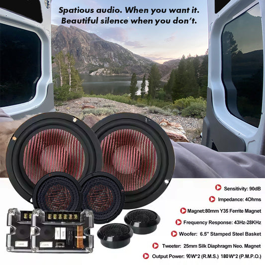6.5" 3-Way Component Speaker System